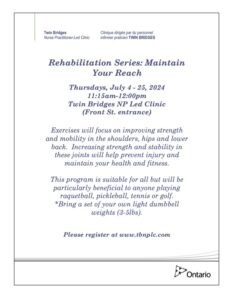 Rehabilitation Series : Maintain Your Reach